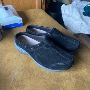 Easy Spirit slip on tennis shoe. Black suede feel. Worn once